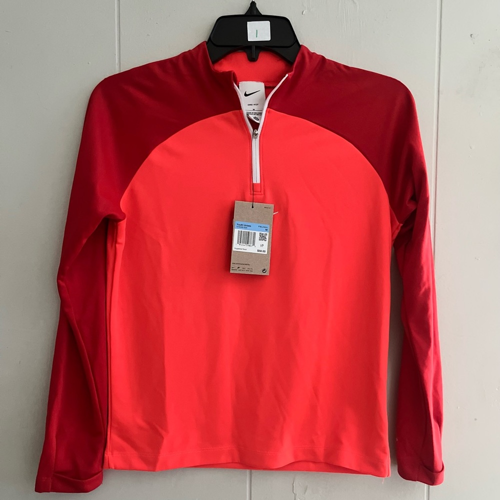 Nike Dri-FIT Academy Pro Drill 1/4 Zip Soccer Orange Top Long Sleeve Youth Sz M